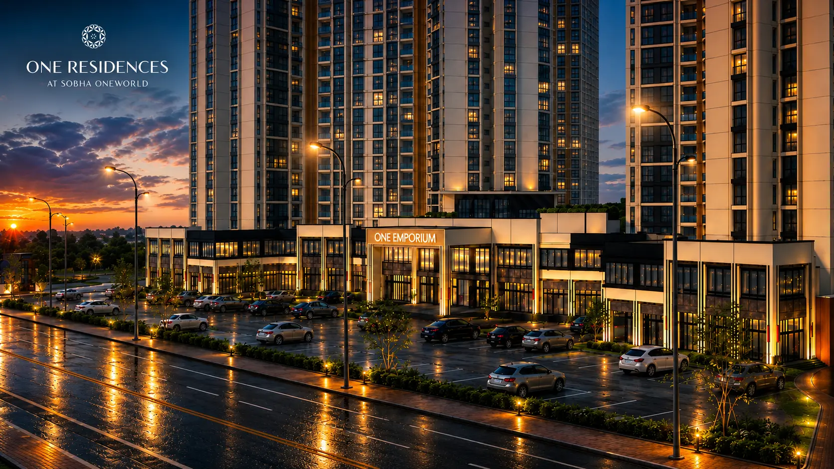 SOBHA OneWorld landscaped grounds